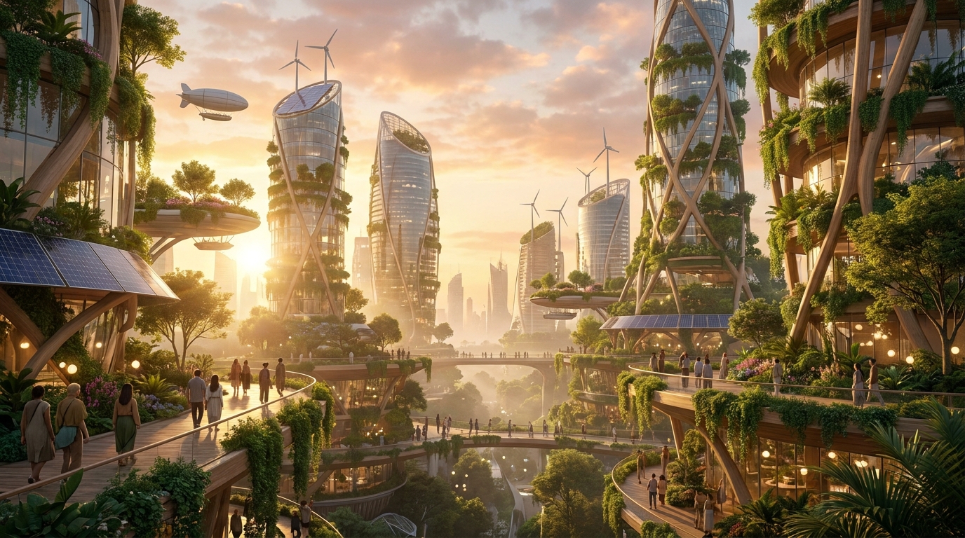 Solarpunk cities of the future
